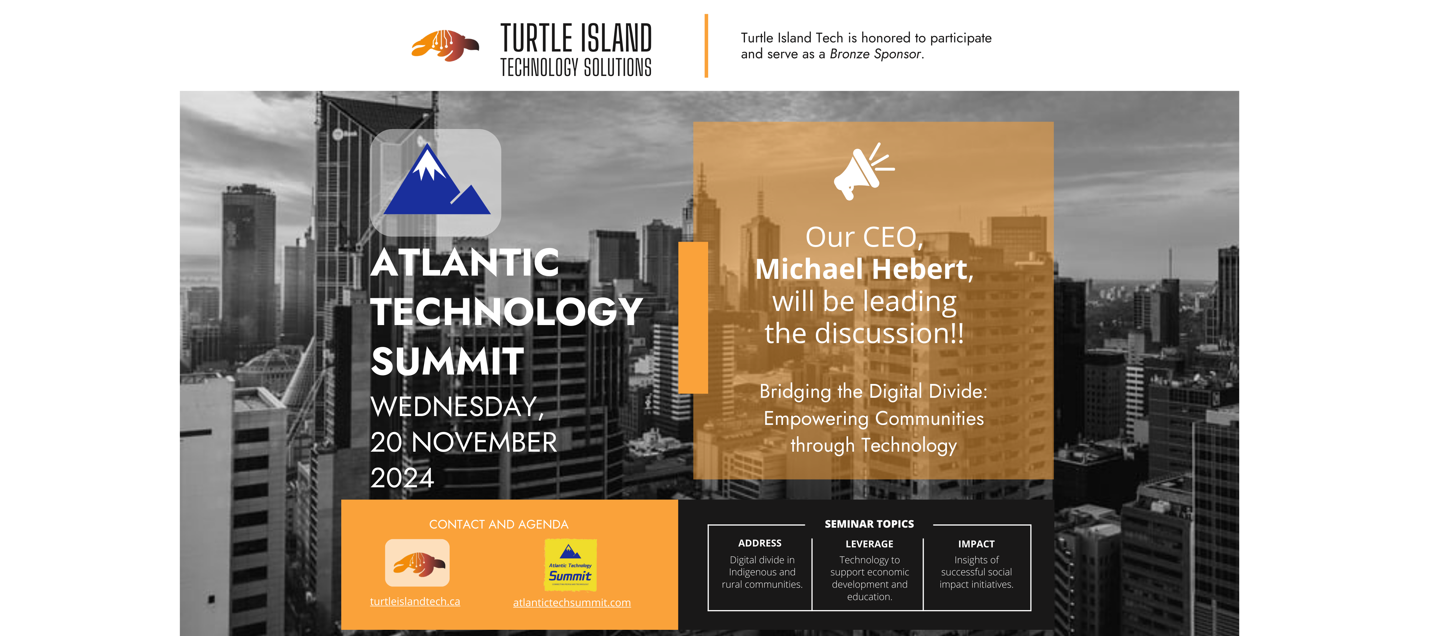 Atlantic Technology Summit Poster with event details. Refer to event page for description.